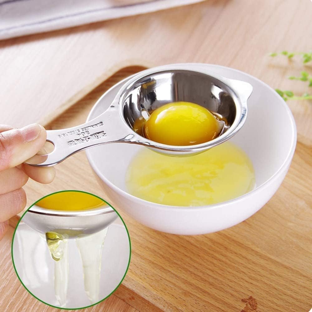 BGVM Stainless Steel Egg Separator Divider White Yolk Filter Separator Separating Funnel Spoon Egg's Divider Accessories Kitchen Cooking Cake Gadget Sieve Tool 4