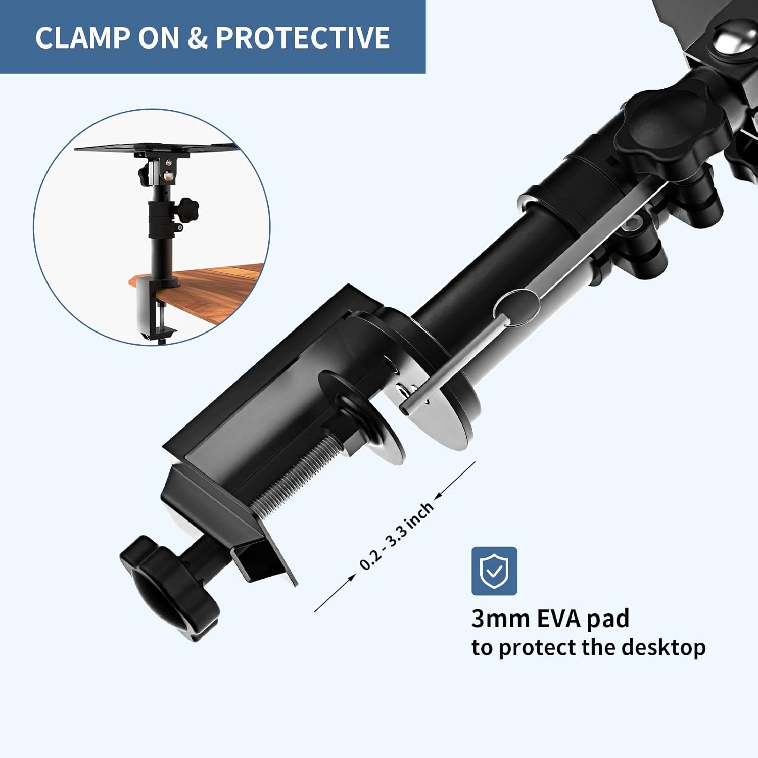 Buy Desk Speaker Stands Pair, Starfavor ClampOn Adjustable Speaker