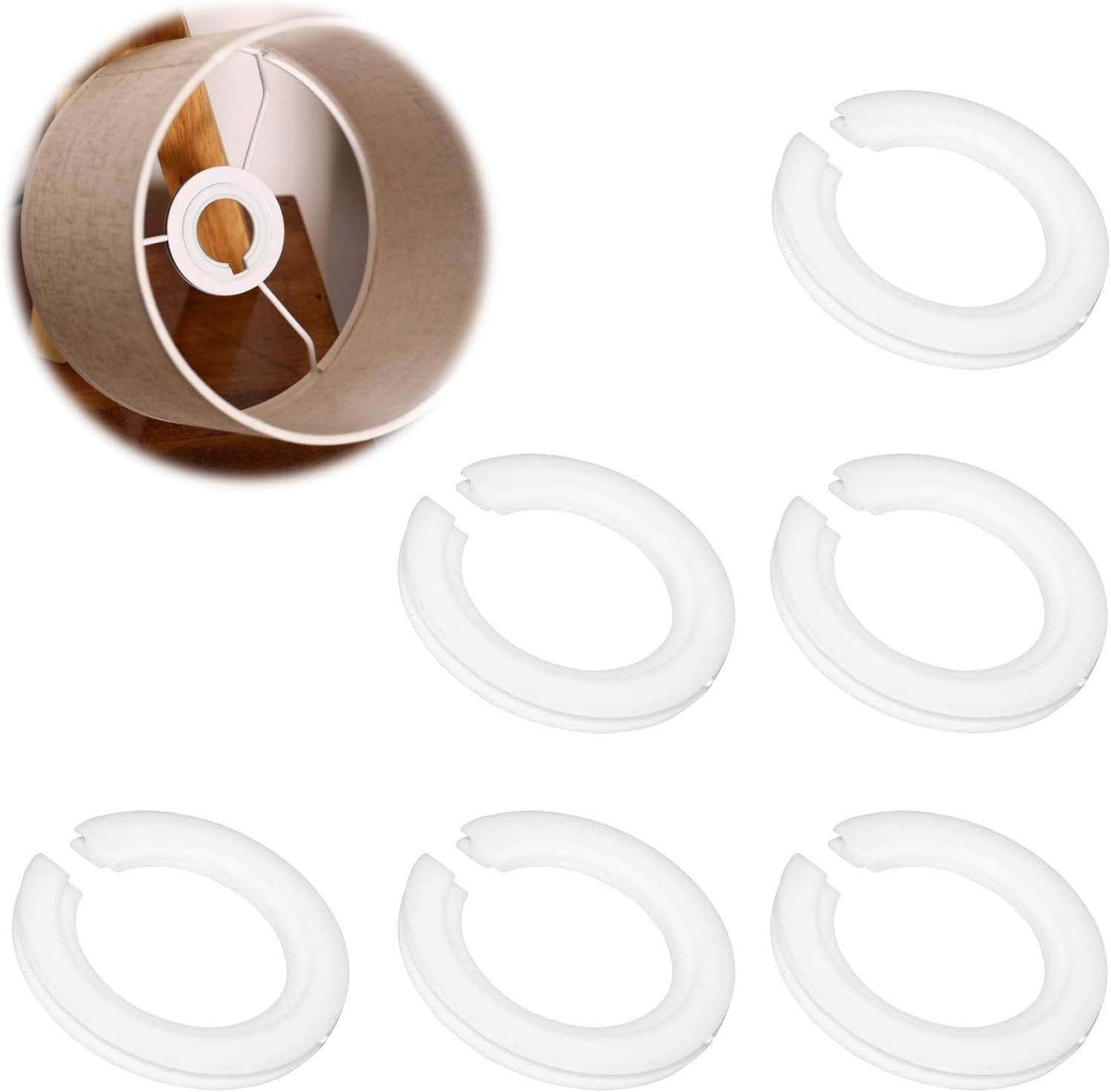 LIAMGUS 6 PCS lampshade Reducer Ring, E27 to E14 Lampshade Reducer Ring, Light Shade Adapter