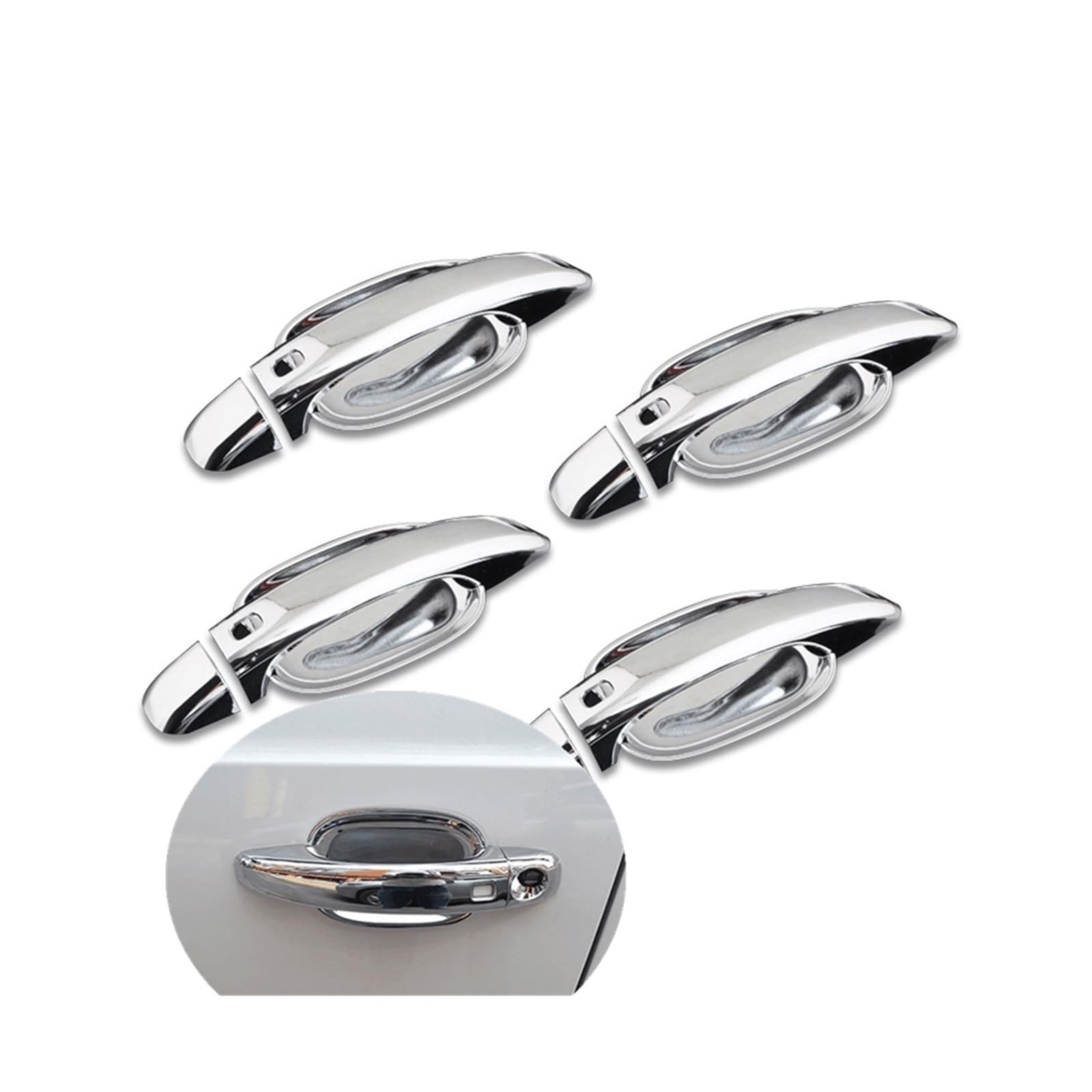 Drezzo Car Exterior Door Handle A4 B8 Q5 2009-2016 Q3 2012-2018 Car Door Handle Cover Trim Sticker(Handle-Bowl 2)