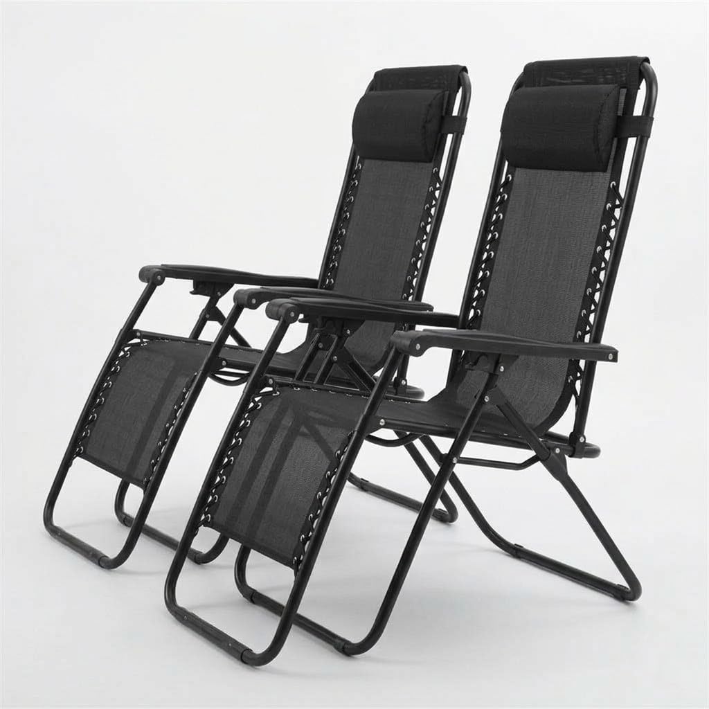 Creaciones Llopis ARW Silla Hamaca Plegable para Exterior con Cojín Silla Tumbona Gravity Plegable para Playa Medidas 158x63x106 cm. (Azul-Pack 2) — view 6