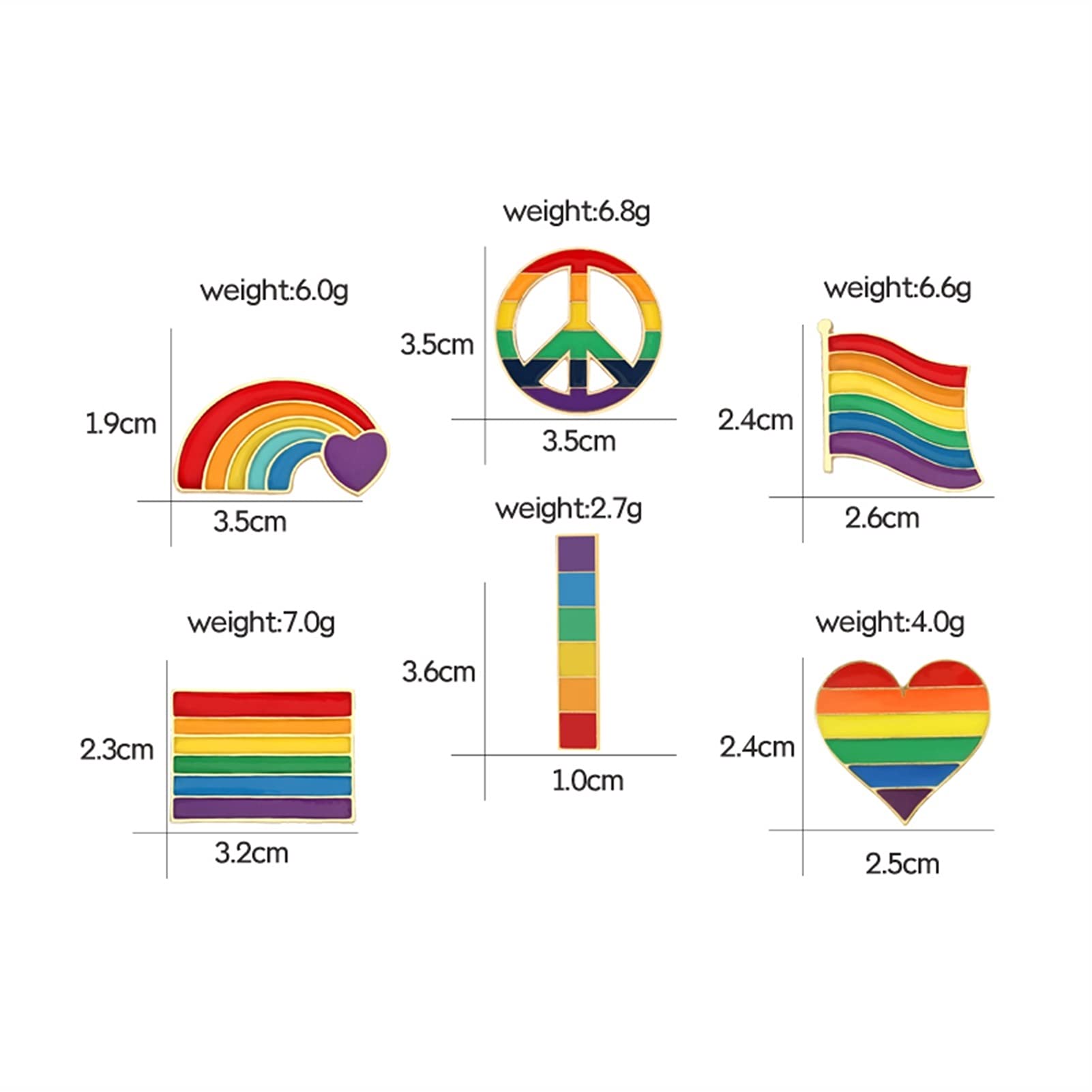 Brosche Cartoon Regenbogen Pride Pins Flagge Herz Emaille Bunter kreativer Schmuck