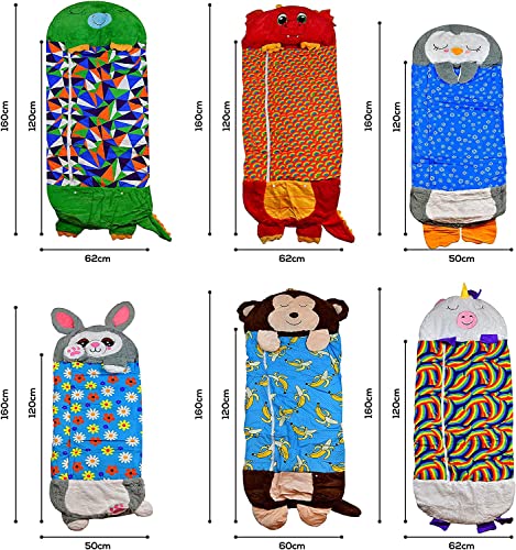 2-in-1-Kuscheltier-Schlafsack, zusammenfaltbarer Tierschlafsack mit Kissen für Kinder, weiches Material & waschmaschinenfest, Plüschtier, Geschenk für Jungen und Mädchen - Image 8