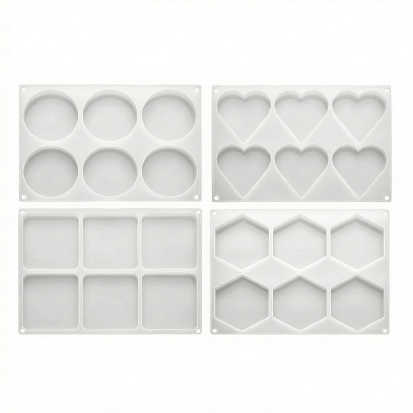 Molde de Resina Molde para Posavasos Molde para Bandejas Molde Decorativo con Cavidades Profundas y Esquinas con Orificio para y Almacenaje Adecuado