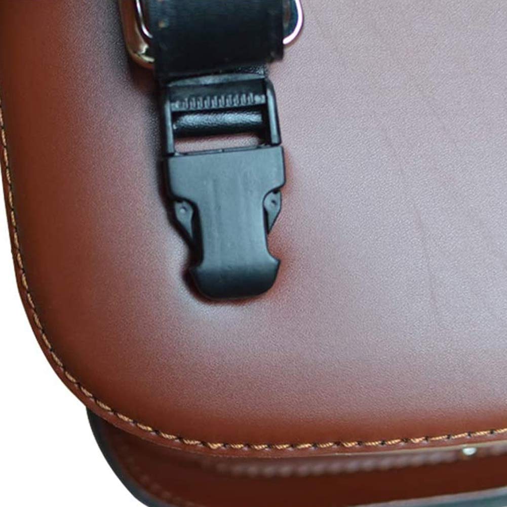 Sacoche Vélo Cuir Fait Main - Style Rétro | 22x10x5.5cm | Fixation Sans Outil | Marron