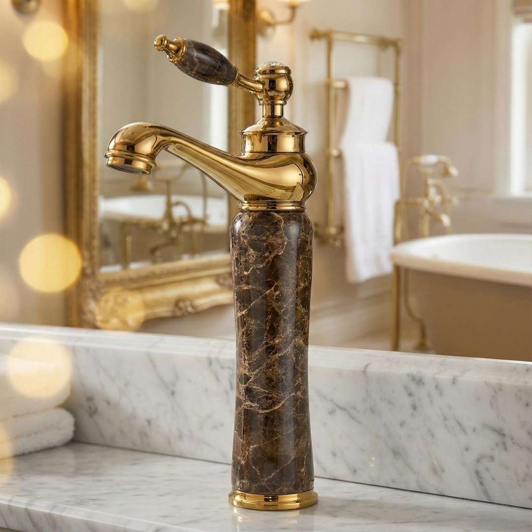 Black Gold Basin Mixer Tap - Modern Bathroom Faucet -9 Black Gold Basin Mixer Tap - Modern Bathroom Faucet -9