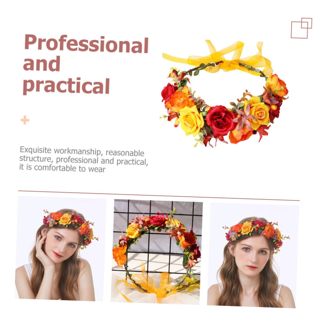 FRCOLOR 5 Pz Per Con Fiore Di Simulazione Per Ghirlanda Di Fiori Rosa Artificiale Copricapo Femminile Cerchietti Di Fiori Di Rose Finte Tessuto Ragazza Sposa