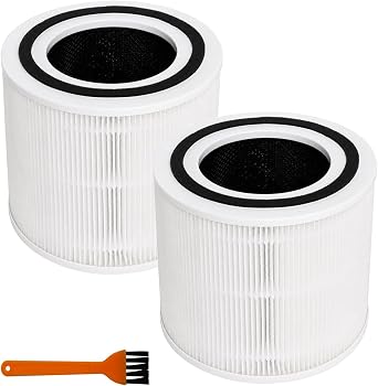 Core 300-RF Filter Compatible with LEVOIT Core 300 /Core 300S Air Purifier | 2 Pack Replacement Core 300 HEPA Filters 3-in-1 Filtration, White