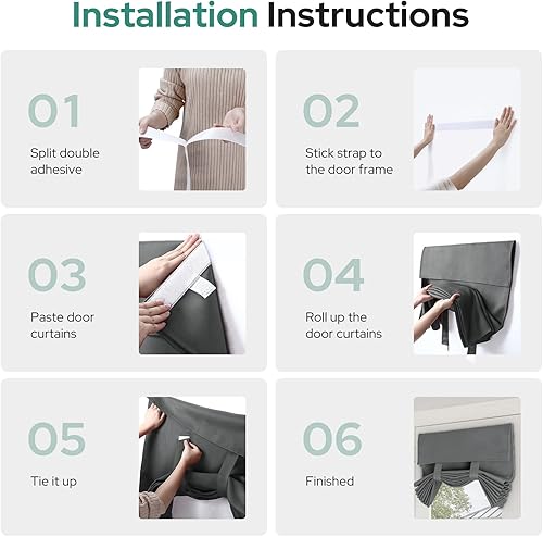 Miniatura 3 de HOMEIDEAS - Cortinas opacas para puerta francesa, cortinas de privacidad para ventana delantera, persianas con aislamiento térmico para dormitorio,