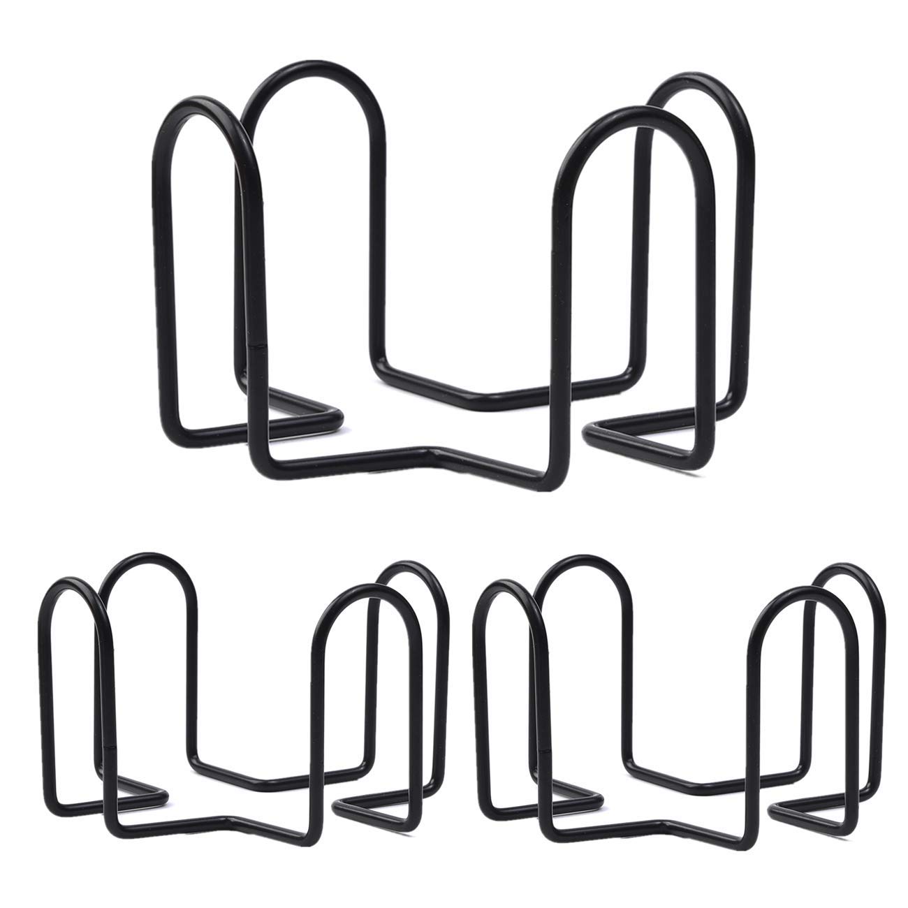 Support de dessous de verre en fer noir pour ronds et carrés Lot de 3