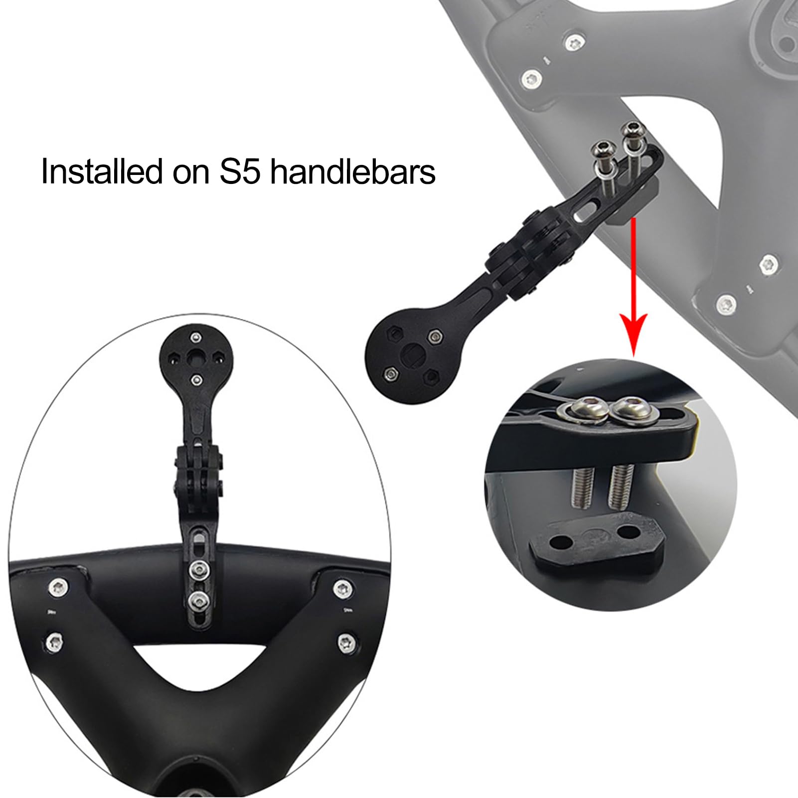 Bike Computer Mount Bracket, Out Front Bicycle Computer Handlebar Holder with Plastic Material for S5 Bending Handlebars