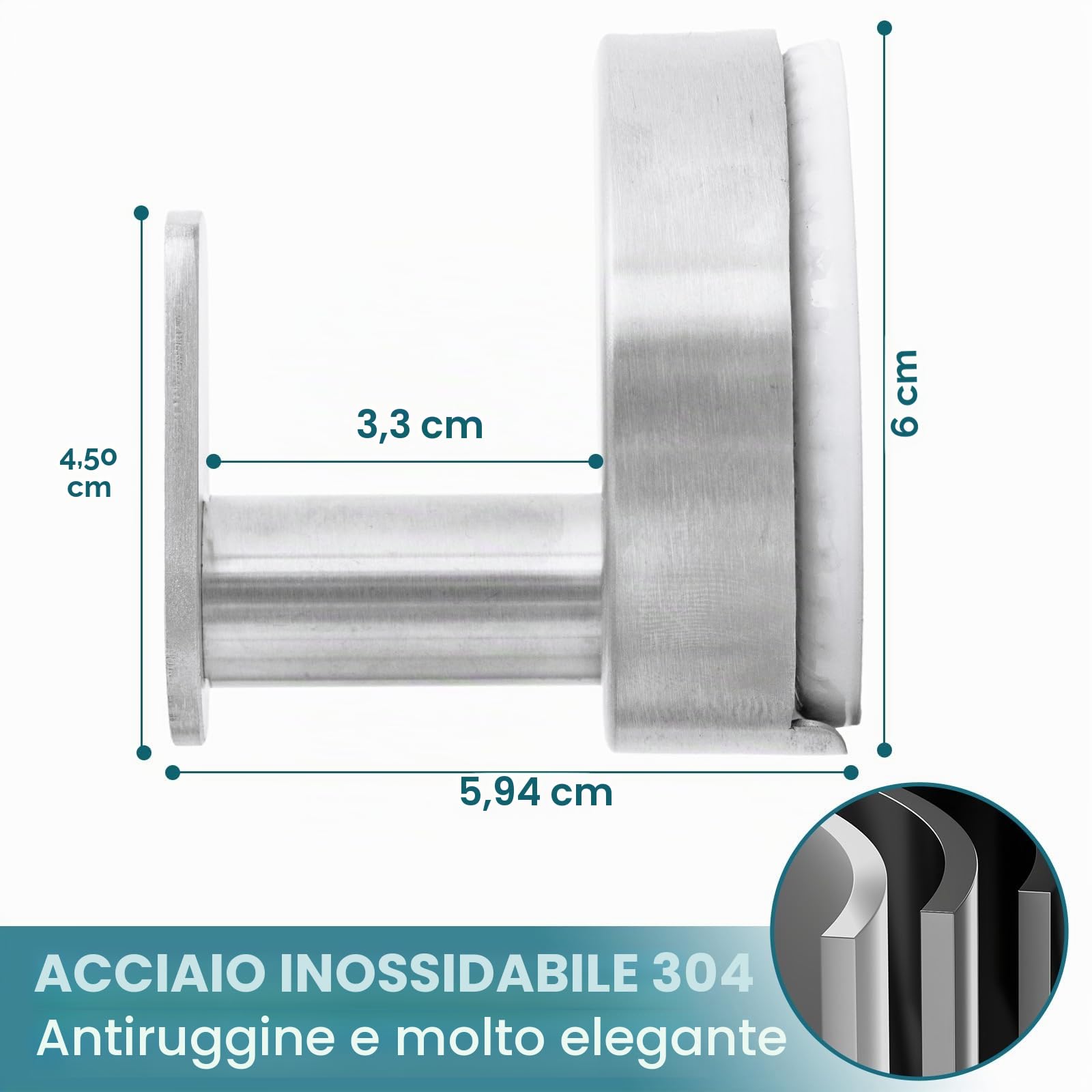 TAILI Ganci per asciugamani da bagno con ventose senza foratura, in acciaio inossidabile, riutilizzabili, ganci per doccia e bagno, impermeabili, resistenti, ganci rimovibili per doccia, cucina