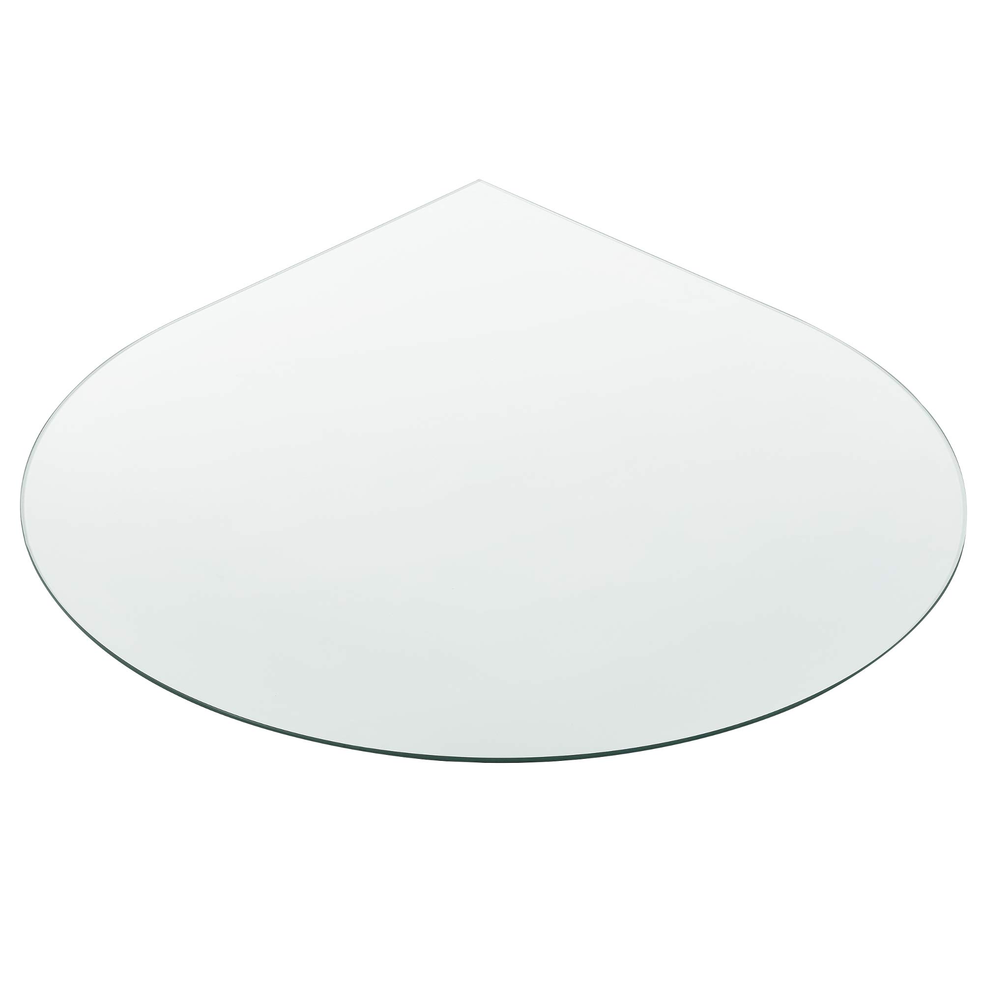 [neu.haus] Szklany blat, z bezpiecznego szkła ESG, płyta kominkowa, szkło kominkowe, stół DIY, kształt kropli, okrągły, Ø 90 cm