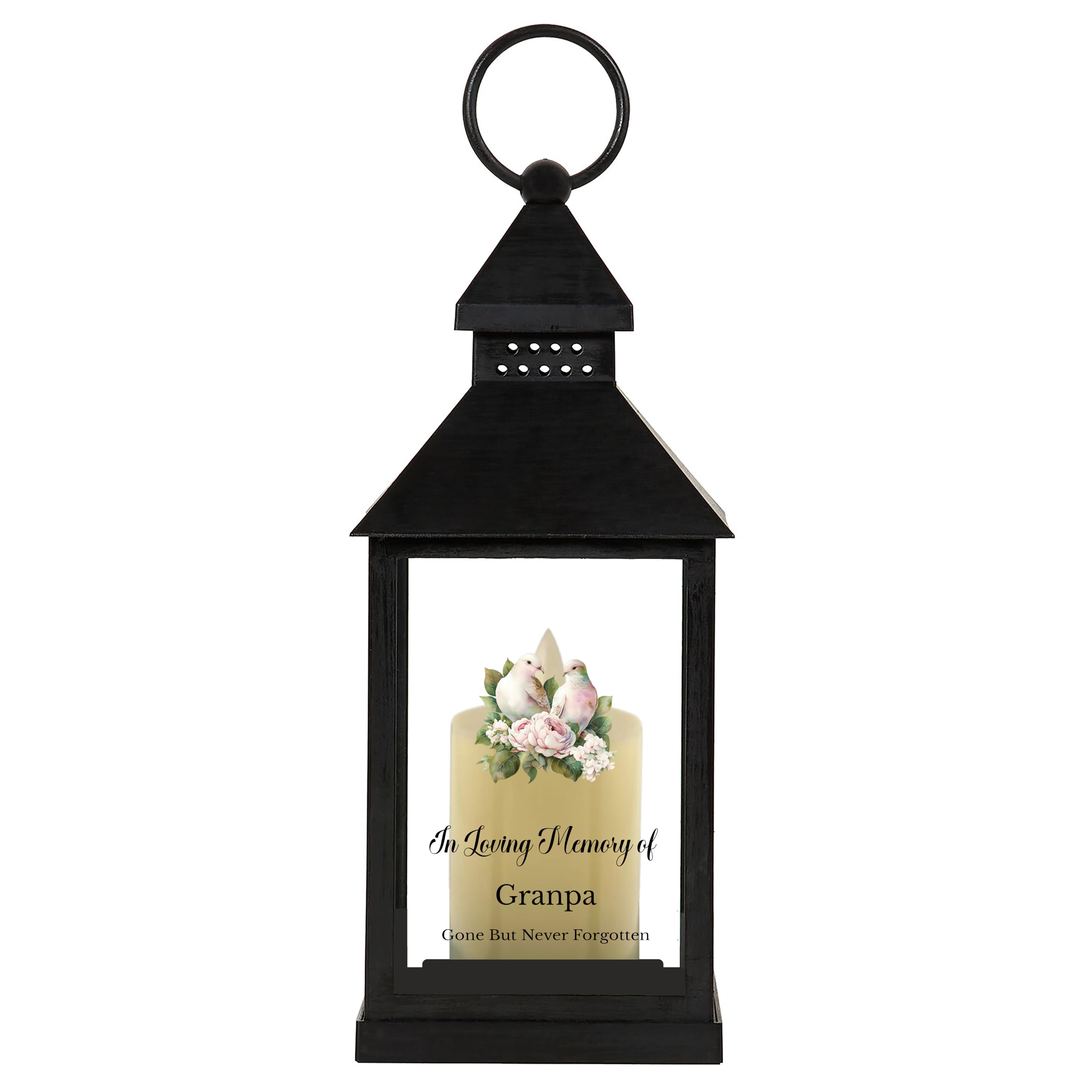 in Loving Memory of Dove's Design Memorial Black Lantern Remembrance Keepsake Mum Dad Granny Papa Aunty (UV Printed) (Granpa)