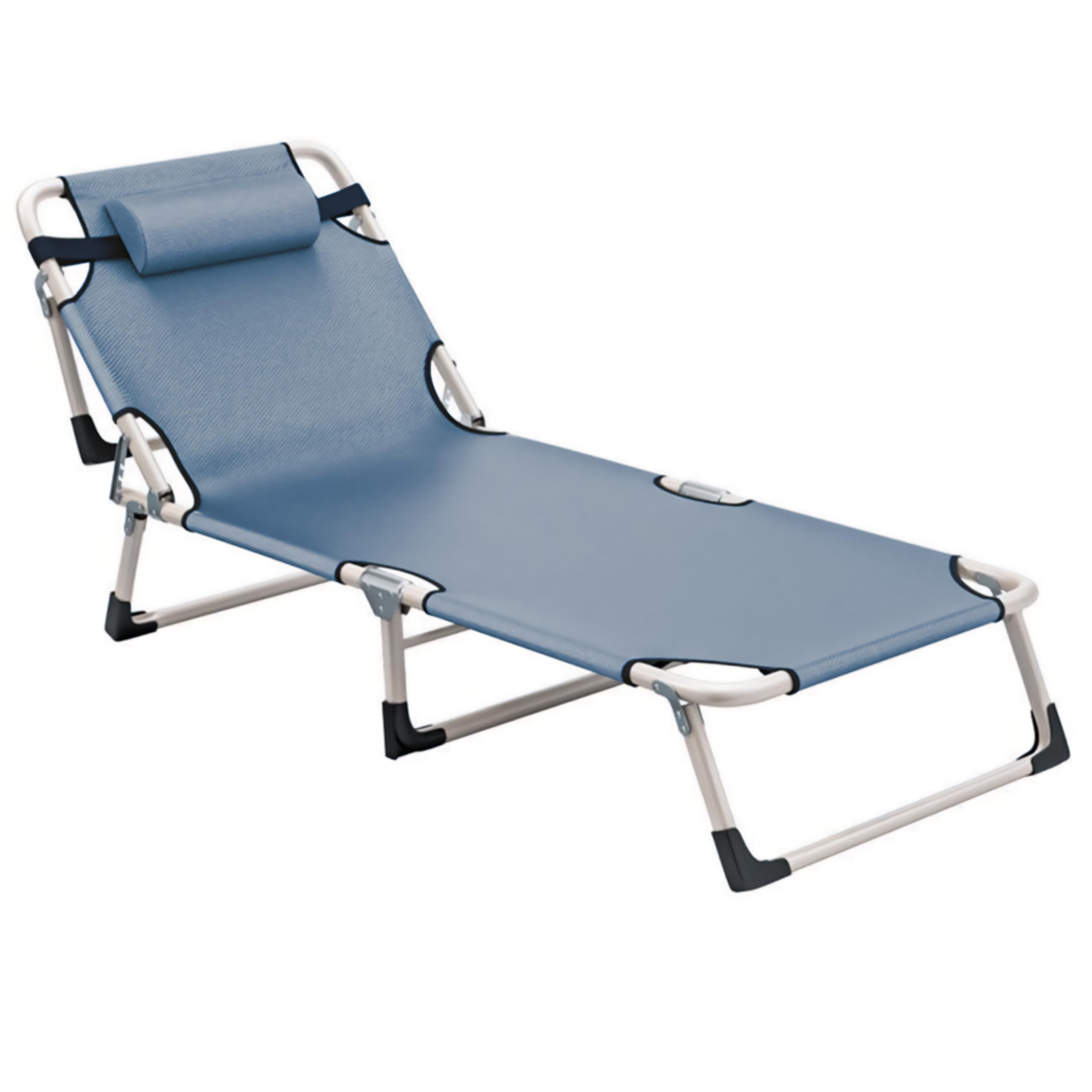 livzing folding bed cot - adjustable recliner with pillow - multi position relax portable folding recliner chair with headrest and soft cushion bed - alloy steel, 28 cm, 193 cm