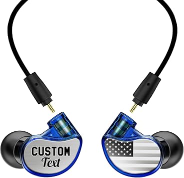 MEE audio Personalized M6 PRO in Ear Monitor Headphones for Musicians w/Engraved Metal Faceplates Choose an Artwork and/or Add Custom Text, Noise Isolating Professional Earbuds w/Replaceable Cables