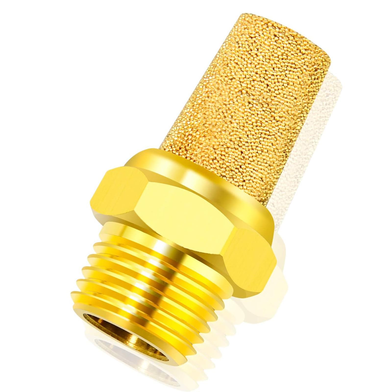 TAILONZ PNEUMATIC Silenziatore di in bronzo sinterizzato 1/4 pollice BSP Corpo in ottone sporgente confezione da 10