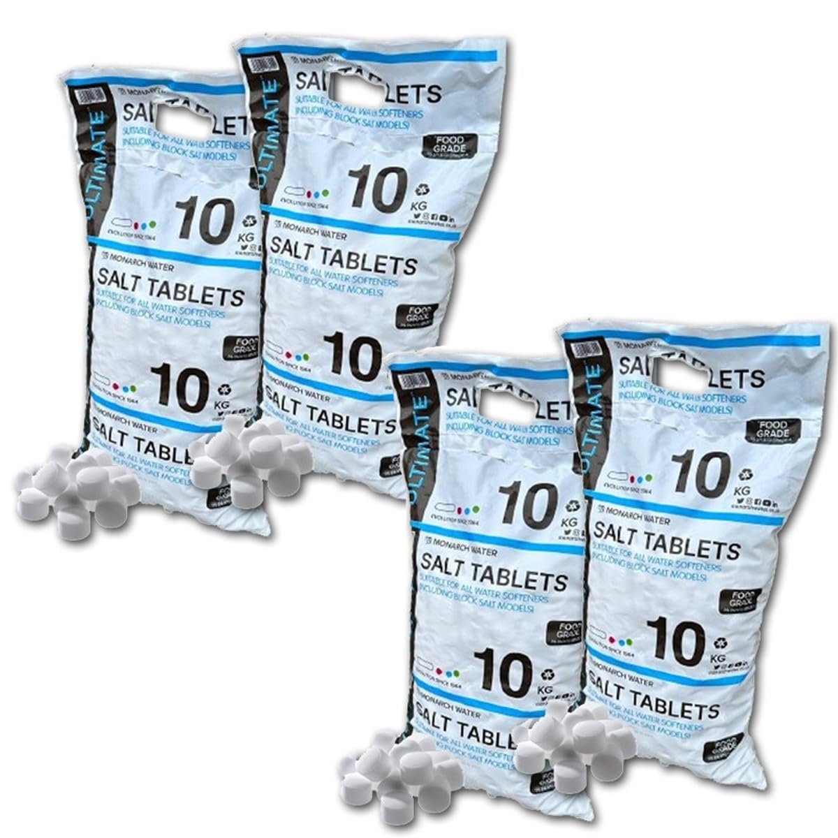 Monarch Water X4 Monarch Ultimate Water Softener Salt Pillow Tablets 10Kg Bag Food Grade Salt
