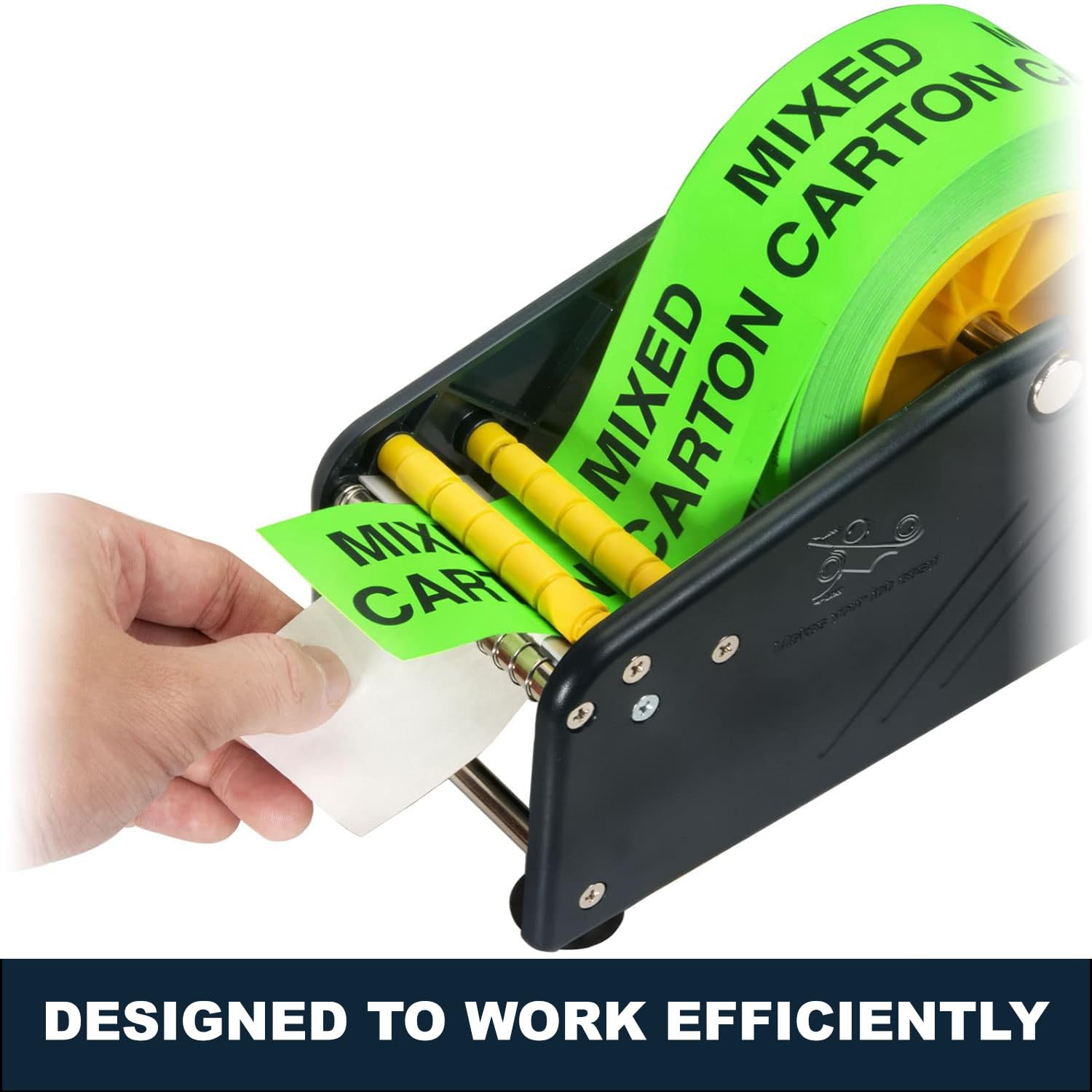 MDJ by Excell, dispenser manuale di etichette adesive con 4 ventose, base per tavolo, supporto regolabile per più rotoli per ufficio, casa, scuola, magazzino, facile da staccare, adatto per etichette