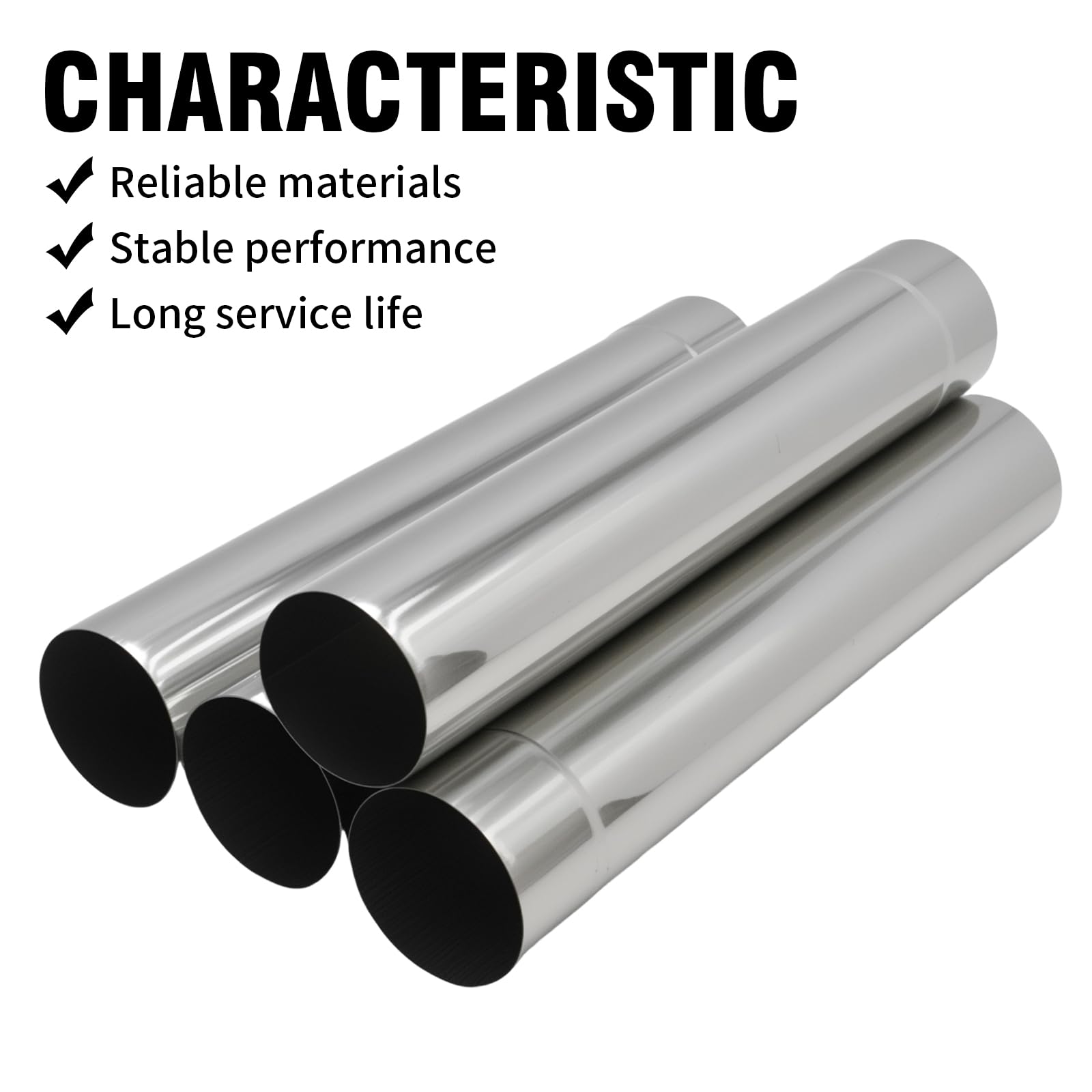 4 camini in acciaio inox, diametro 6 cm, lunghezza 32 cm, tubo resistente alla temperatura, adatto per stufe da campeggio e tubi di scarico per camper