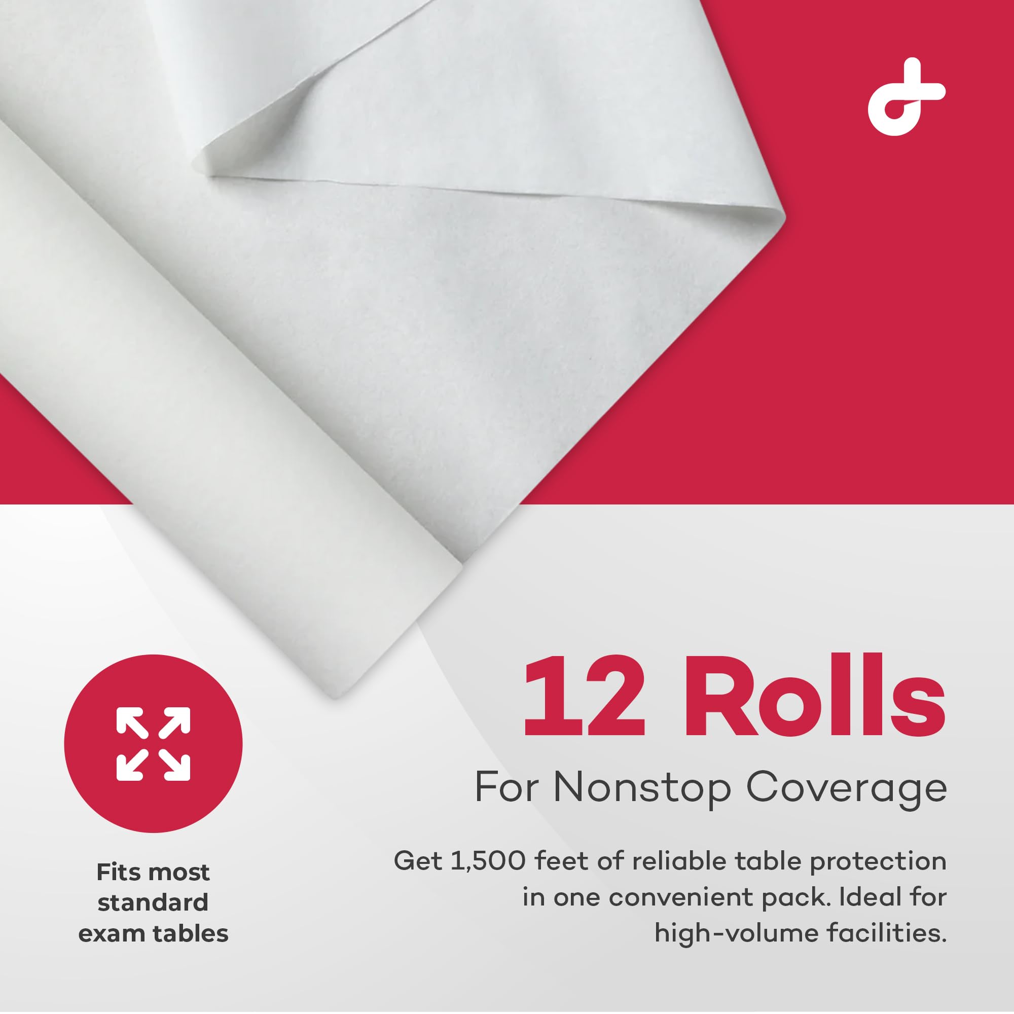Dealmed Table Paper Exam Cover - 14 in x 125 ft, Crepe, White, 12 Rolls — Amazon image 8