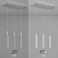 Vista 6 de Kitchen Island Lighting Modern Light Fixture Kitchen Island Pendant Light Dimmable LED Chrome Mini Pendant Lighting Dinning Room Living Room Chrome