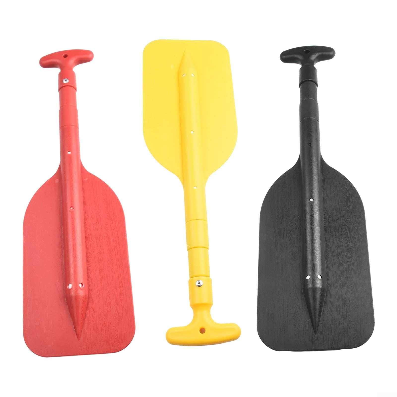 DAZZLEEX Pagaie télescopique pliable pour kayak, canoë, rafting, tige en alliage d'aluminium, plastique renforcé, 3 longueurs réglables, 53 cm à 108,5 cm, légère P (noir)