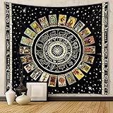 Sun Constellation and Star Tarot Card Tapestries - Bohemian Astrology Tapestry Zodiac Wall Hanging...
