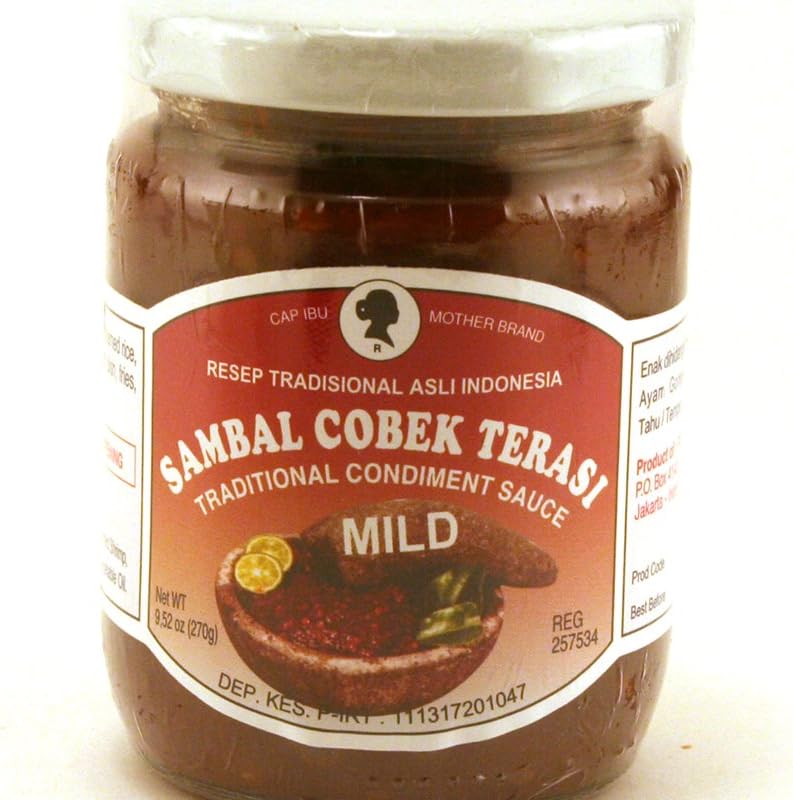 Sambal Cobek Terasi Mild (Traditional Condiment Sauce) - 9.5oz (Pack of 3)