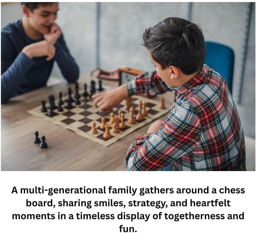 Miniatura 8 de BURHAN Juego de ajedrez magnético y damas (2 en 1) acabado de nogal premium de 15 pulgadas  Diseño plegable y tienda  Juego de viaje hecho a mano