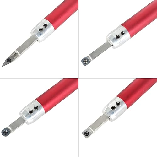 Miniatura 5 de findmall Juego de herramientas de torno de madera de carburo que incluye más áspero, acabador, detallador, mango de aleación desmontable y 4