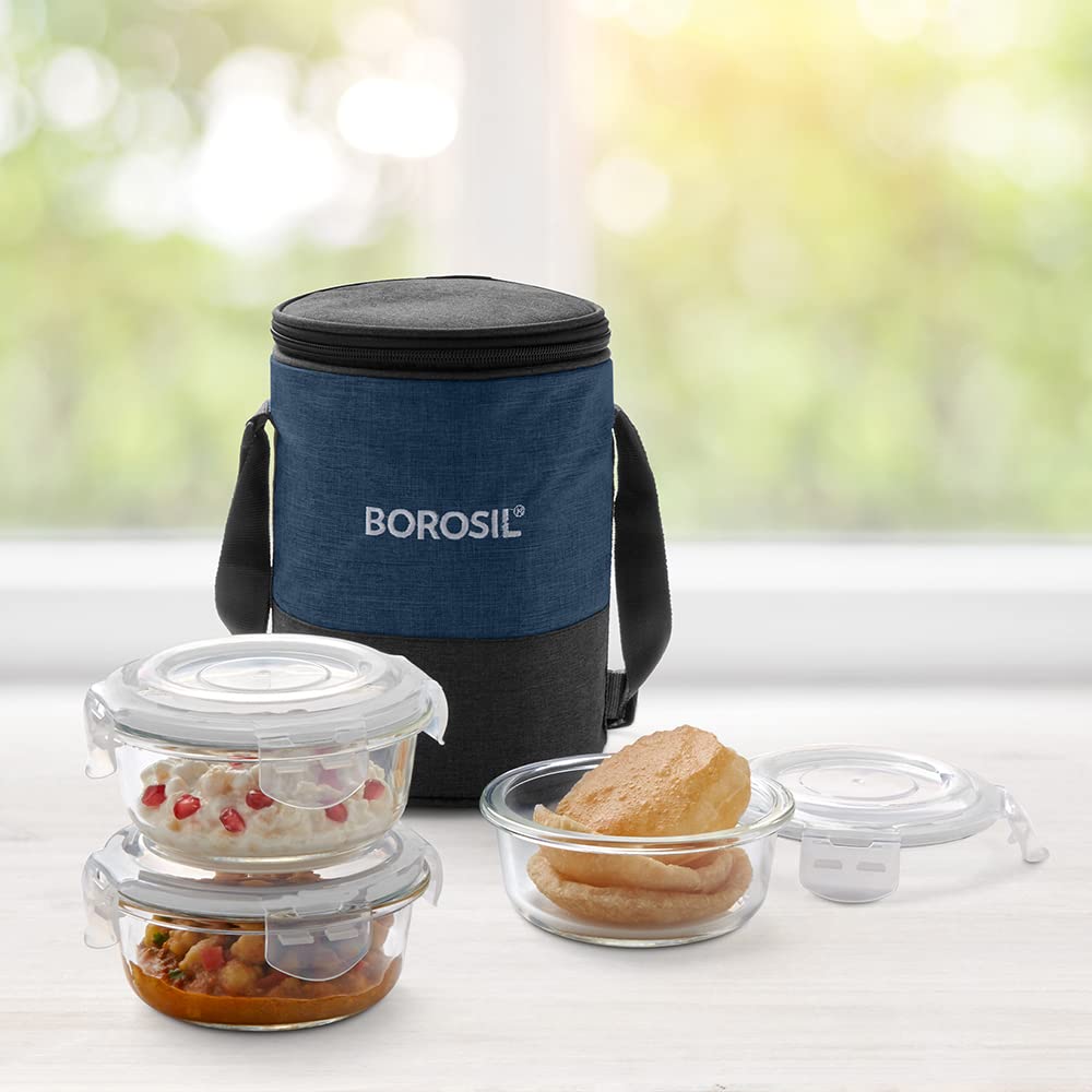 Borosil Elite Lunchbox, Set of 3 Round (400 ml Each), Leakproof, Borosilicate Glass Break and Chip Resistant, Microwave Safe Office Tiffin (B08C5TCXCL) Amazon Price History, Amazon Price Tracker