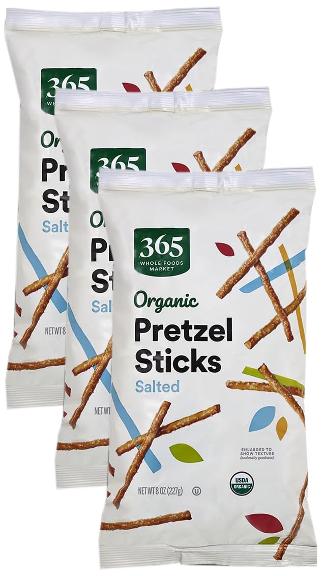 365 by Whole Foods Market, Organic Mini Pretzel Sticks, 8 Ounce (Pack of 3)