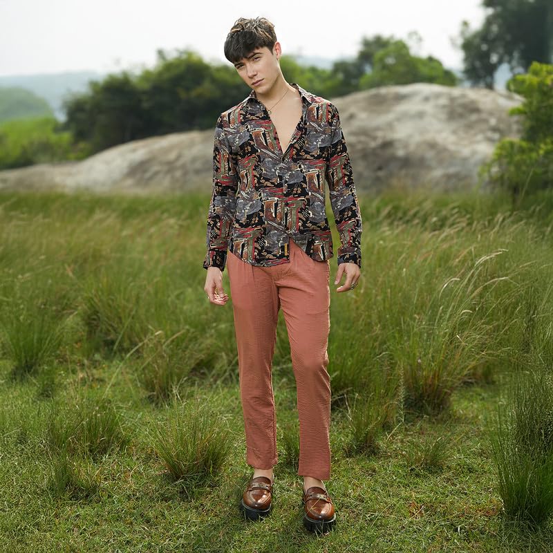 Image of CAHOOT Men's Shirt for Casual Wear | Spread Collar | Long Cuffed Sleeves | Button Closure | Shirt Crafted with Comfort Fit for Everyday Wear