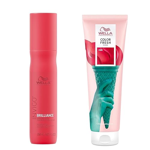 Wella Professionals Invigo Brilliance Miracle BB - Spray protector de color para el cabello + máscara Wella Color Fresh, tonos vibrantes, color