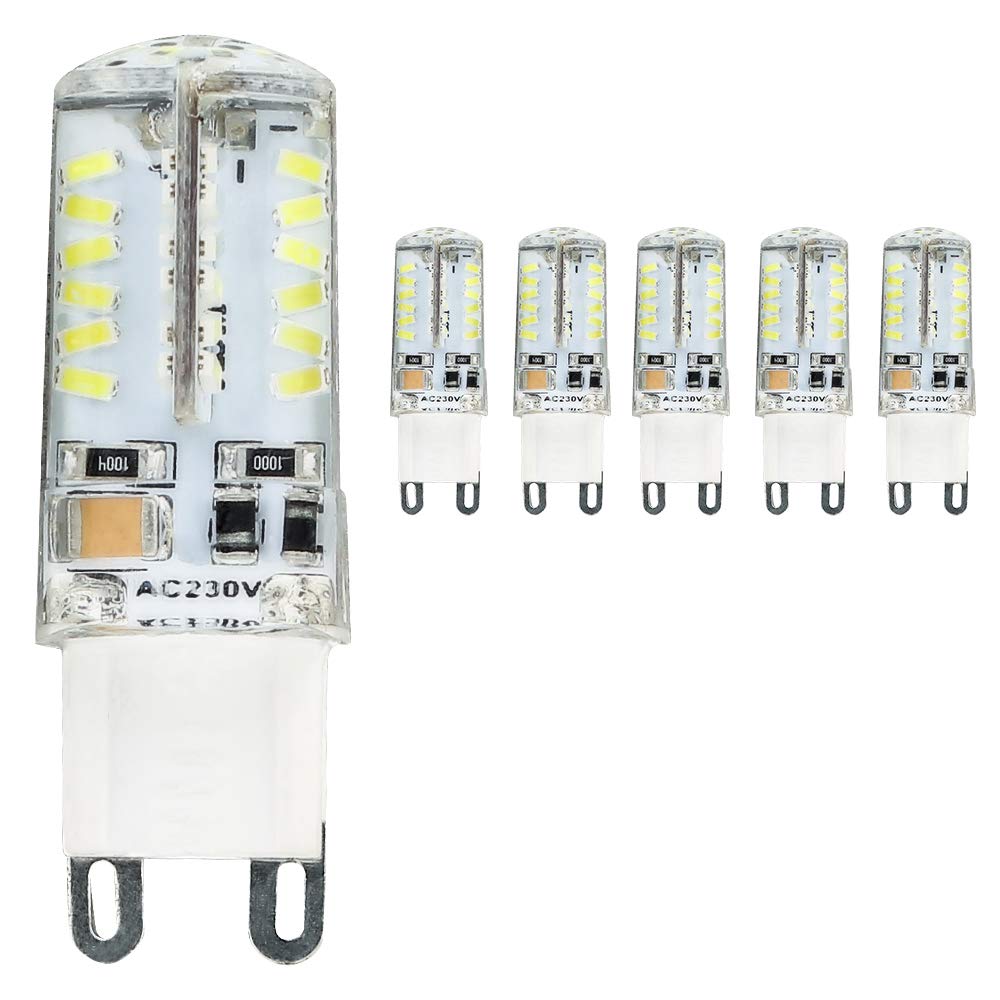 Mengjay® Pack of 5 G9 LED Bulbs 3 Watt AC 200-240 V Cool White 320-350LM 58 LEDs SMD 3014 LED Bulbs