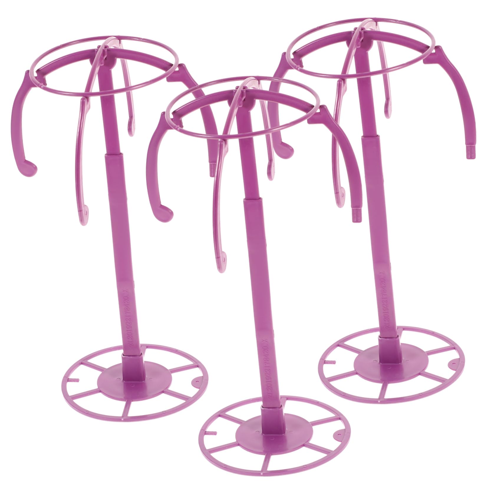 SHERCHPRY 3Pcs Portable Wig Display Stand Collapsible Headpiece Rack for Styling Wig Making Hat Display for Home Salon Use Smooth Surface for Safe Use