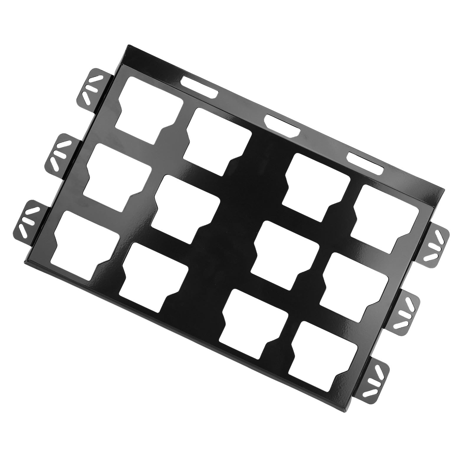 Piastra di montaggio per deposito attrezzi Base in metallo resistente Sostituzione per cassette degli attrezzi per imballaggio Montaggio sicuro per pianale di camion Cabina (Nera)