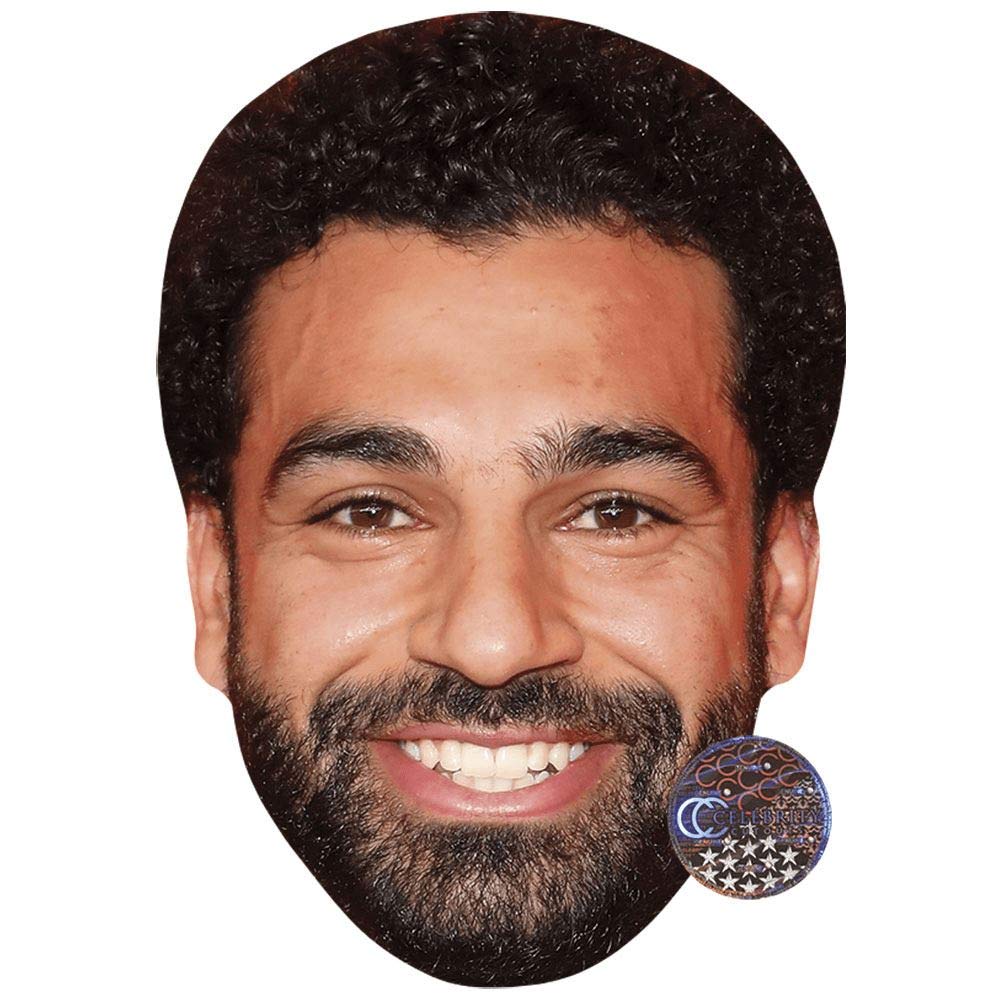Celebrity Cutouts Lifelike Mohamed Salah (Smile) Celebrity Mask, Flat Card Face, Fancy Dress Mask
