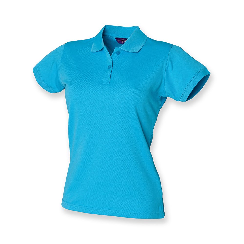 Henbury Ladies Coolplus Polo Shirt : Color - Turquoise : Size - XXL — image 1