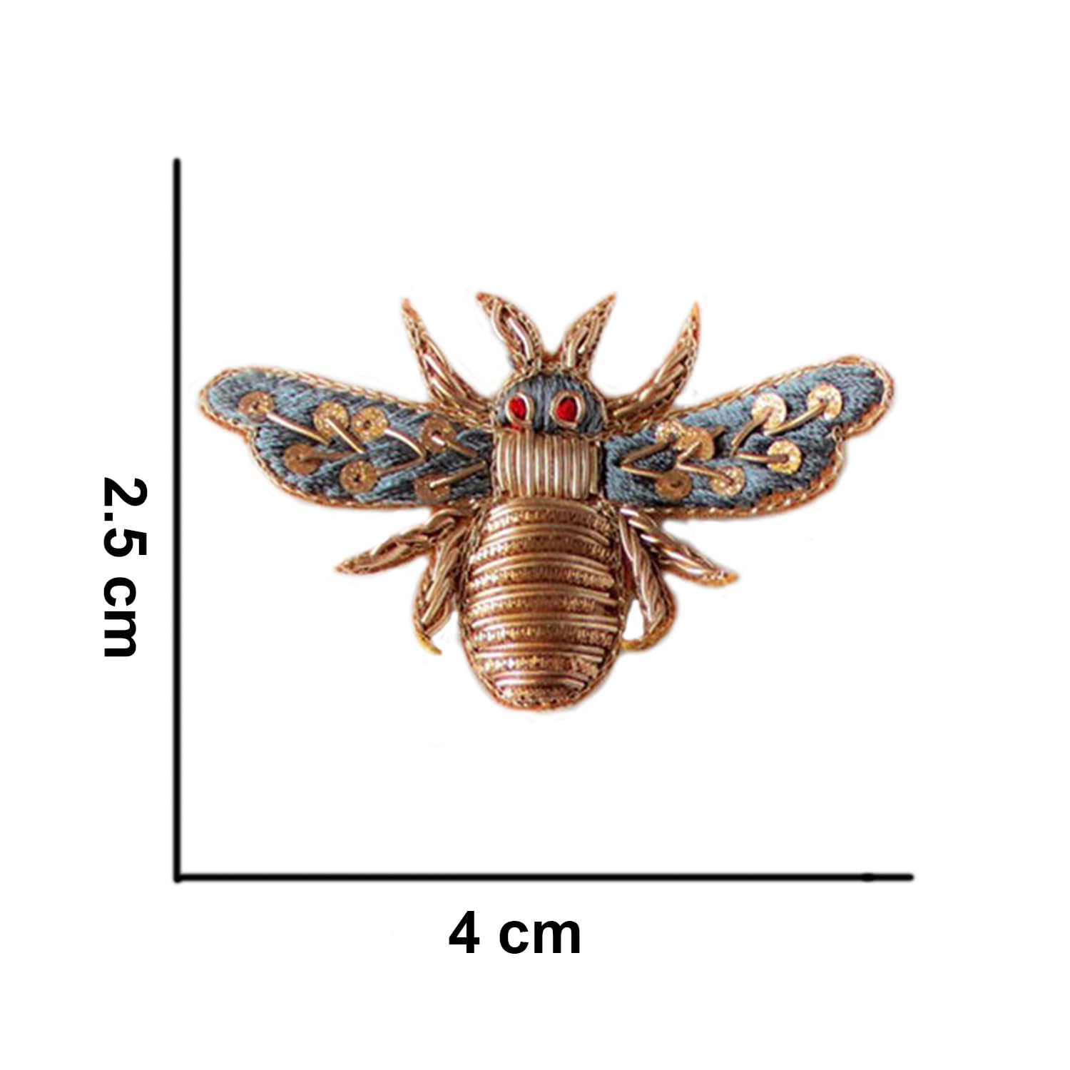 Lovetholy 11pcs, 4.8x3cm Bee Shaped Embroidery Neck Sew On Applique Patches/Decorative Patches for Clothes, Jackets, Jean's, Blouse, Saree, Dress Decoration (L-34.11) 2