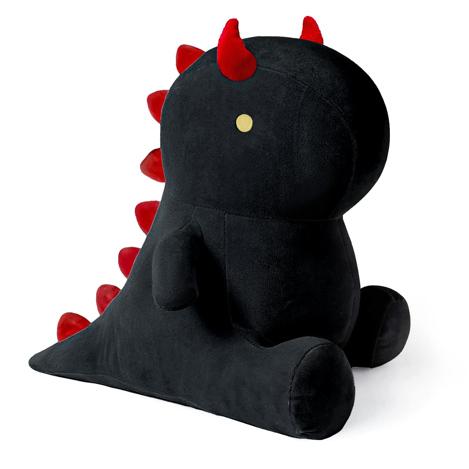 shownicer Peluche Dinosauro, Kawaii Dino Giocattolo Morbido, Animali di Peluche, Bambola di Peluche Cuscino, Regalo per Bambini Ragazza 3+ Anni (Nero, 35cm)