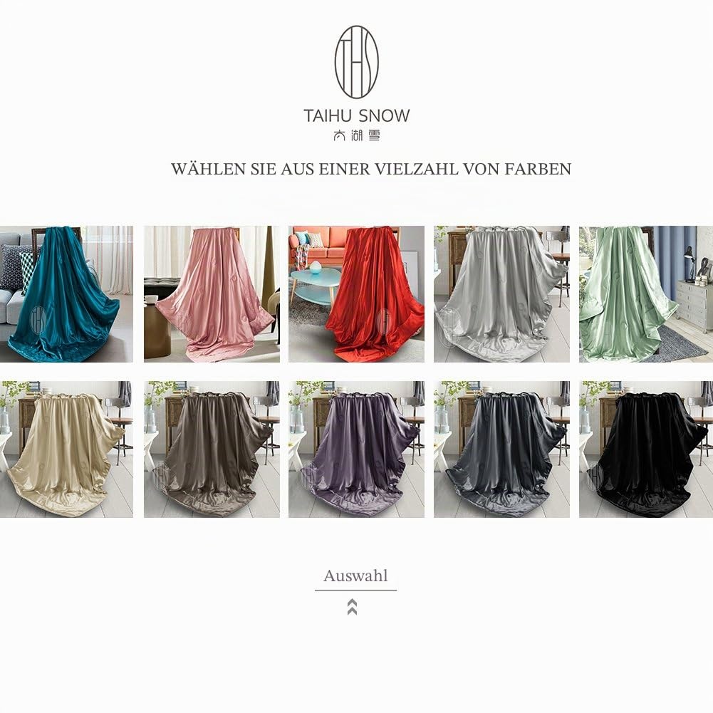 THXSILK Seide Kuscheldecke Sofa Decken - Seidendecke für Couch weich und warm, Wohndecke flauschig als Sofadecke Couchdecke - Innen und außen 100% Seide - Champagner, 135x180 cm