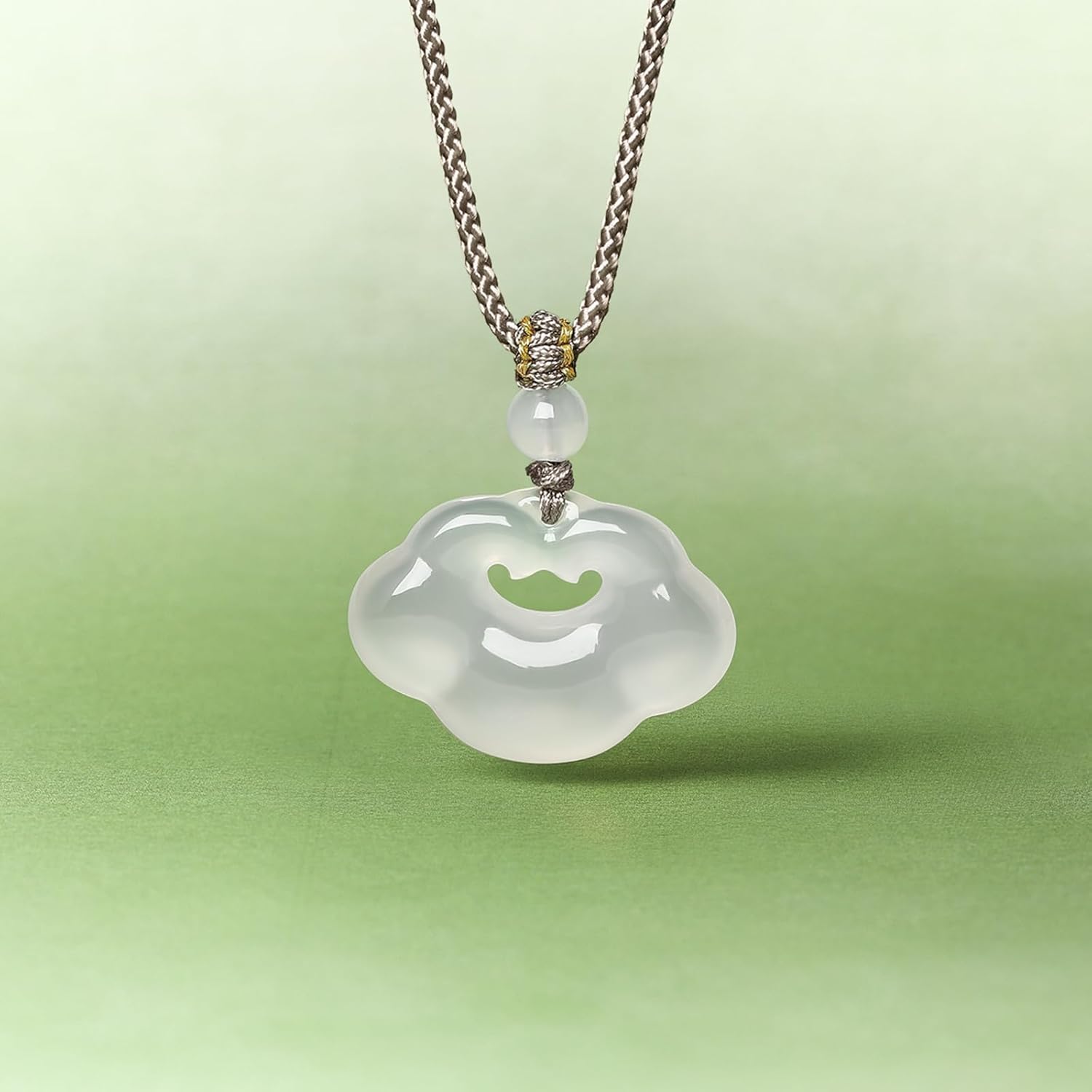 Chalcedony Pendant Necklace for Women Ruyi Pendants White Gemstone Necklaces Fengshui Thread Necklaces Simple Trendy Gifts - Image 4