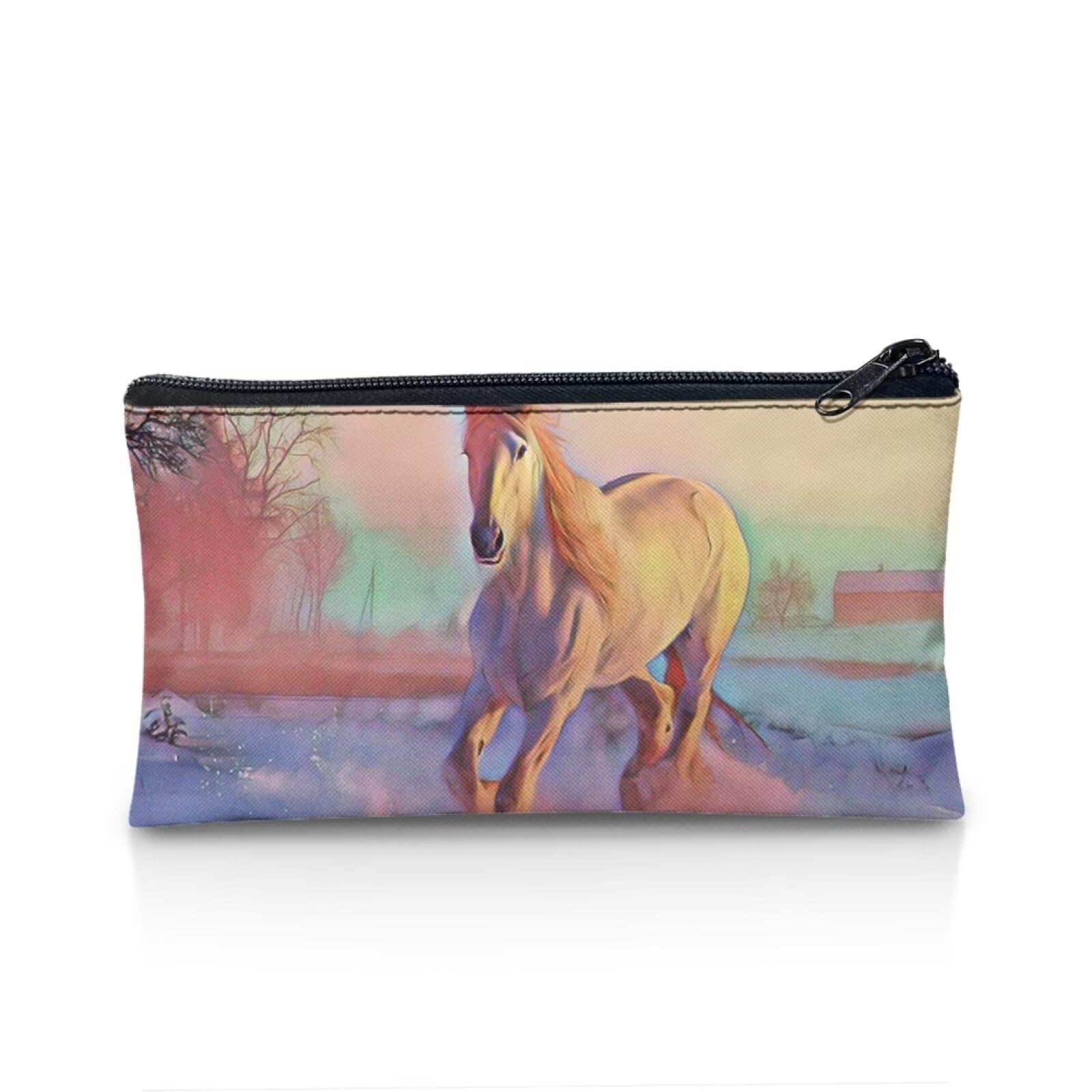 UOIMAG Horse Pencil Case for Girls Kids School Stationery Pencil Bag Zipper Pencil Pouch