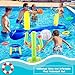 Cagemoga 3 Sets of Inflatable Pool Float Includes 96 Inch Floating Volleyball Net Inflatable Pool Basketball Hoop Blow up Cactus Ring Toss Game for Kids Adults Summer Water Activities Pool Beach Party