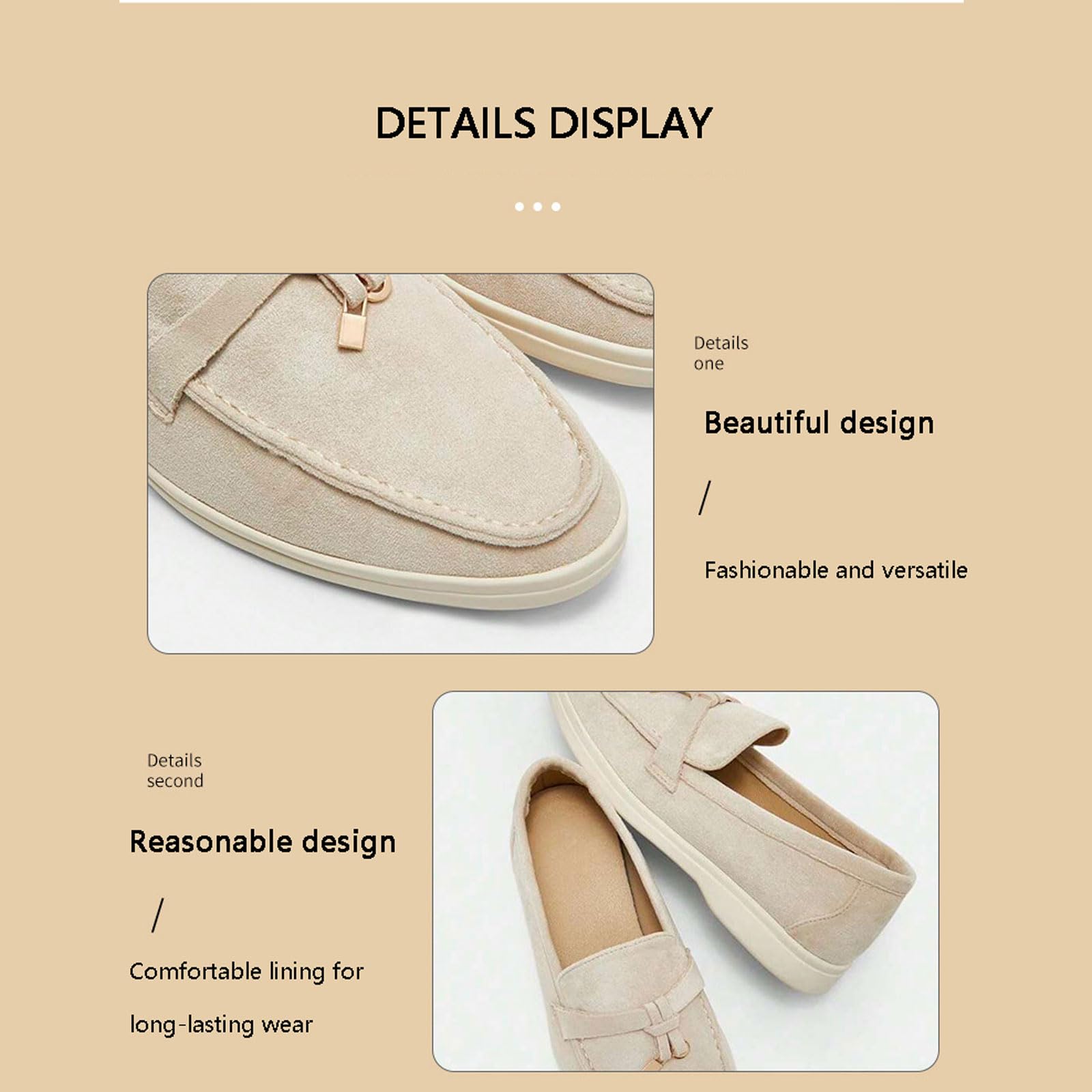 Mocassins pour Femmes,Mocassins d'école en Daim Confortable Slip on Décontracté Bateau et Mocassins,Mocassins à Plat Chaussures de Décontractées pour Le Travail,l'école EU36-41