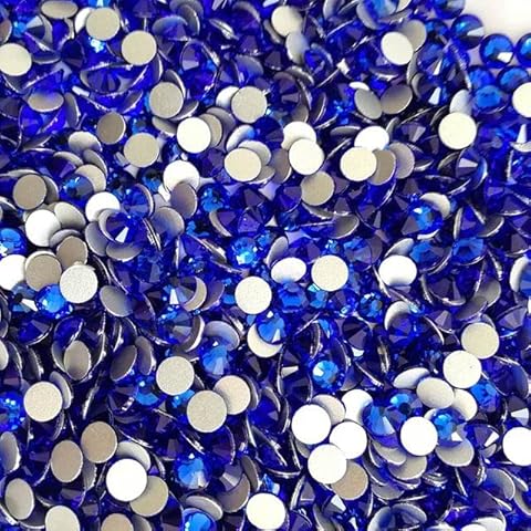 SS20-SS16 Sapphire Blue Rhinestones Rhinestones Non Hotfix Crystal Glue On Rhinestone for Clothes-Sapphire,SS16,1440pcs Cover