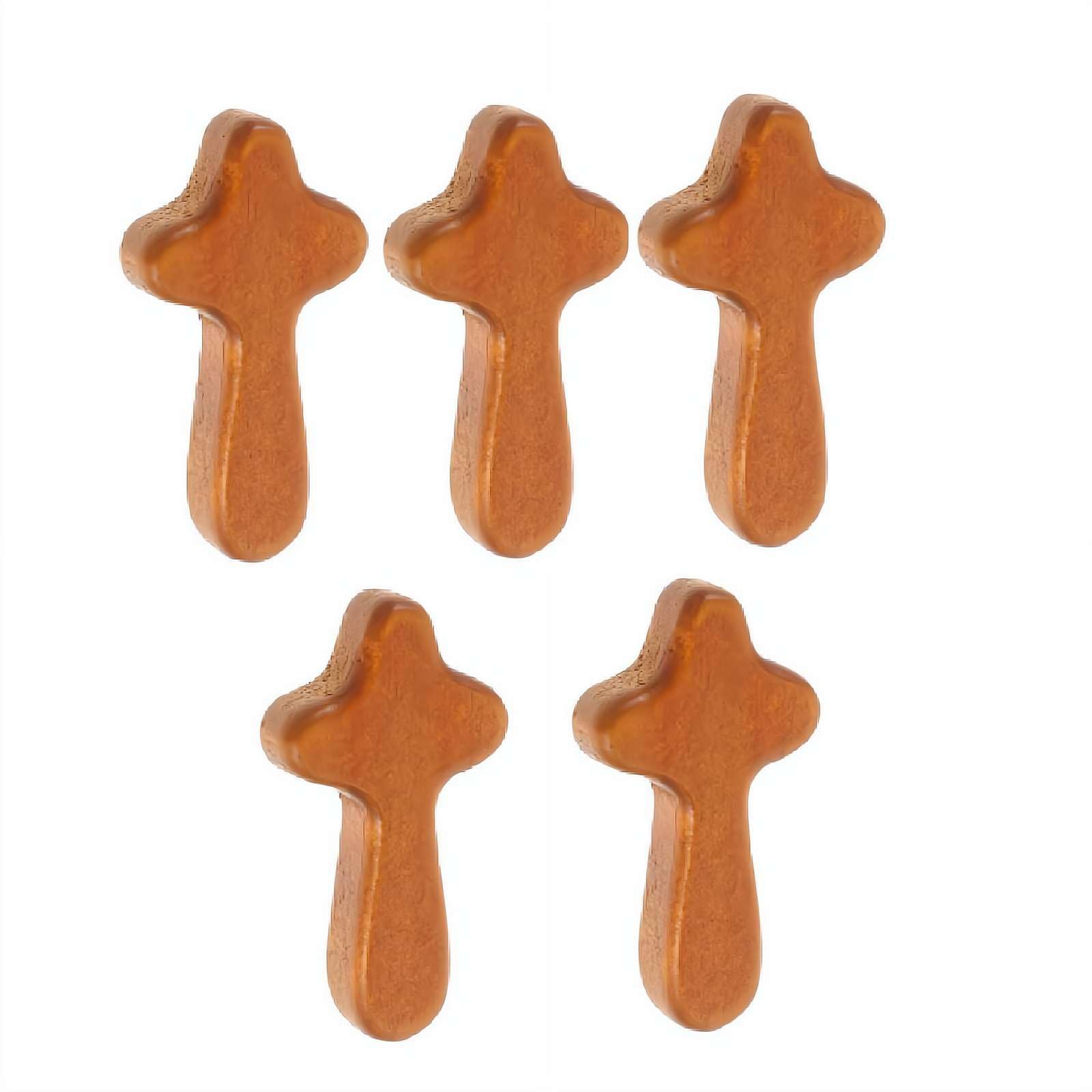 Croce Tascabile In Legno Di Noce Nero | Fidget Antistress Cross My Heart | Regalo Incoraggiamento Fatto A Mano