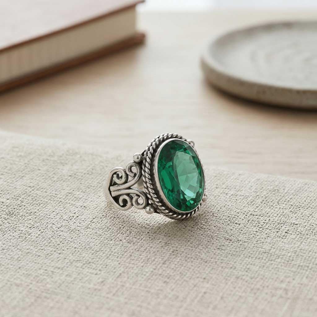 JEWELOPORIUM 925 Sterling Silver Plated Handmade Jewelry Oval Carnelian, Rose Quartz, Amber, Labradorite Natural Gemstone Boho Ring For Women